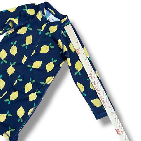 Hanna Andersson Lemon Print One-Piece Rashguard Swimsuit 3T Unisex UPF 50+ - Picture 5 of 10